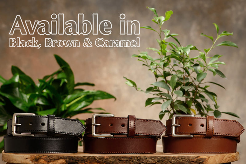 The Maverick: Brown Stitched 1.50" - Amish Made Belts