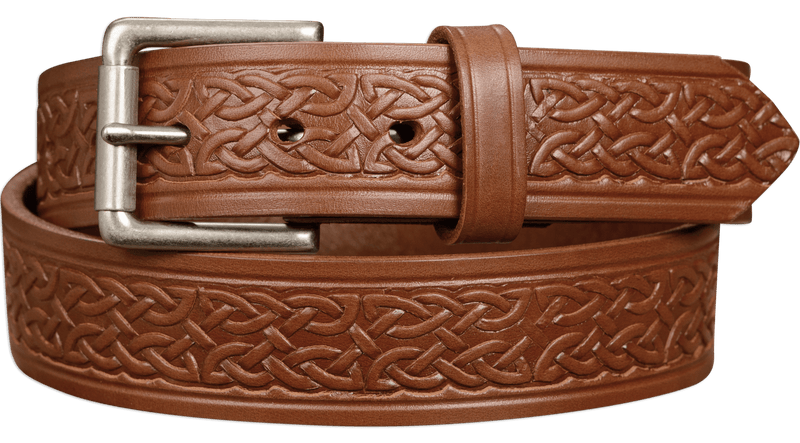 The Maverick: Caramel Tan Celtic 1.50" - Amish Made Belts