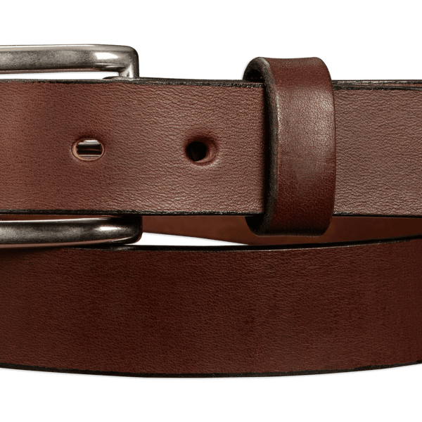 【送料無料キャンペーン】 Men's Brown Non Stitched Leather Belt - The Commander 1.25 小物