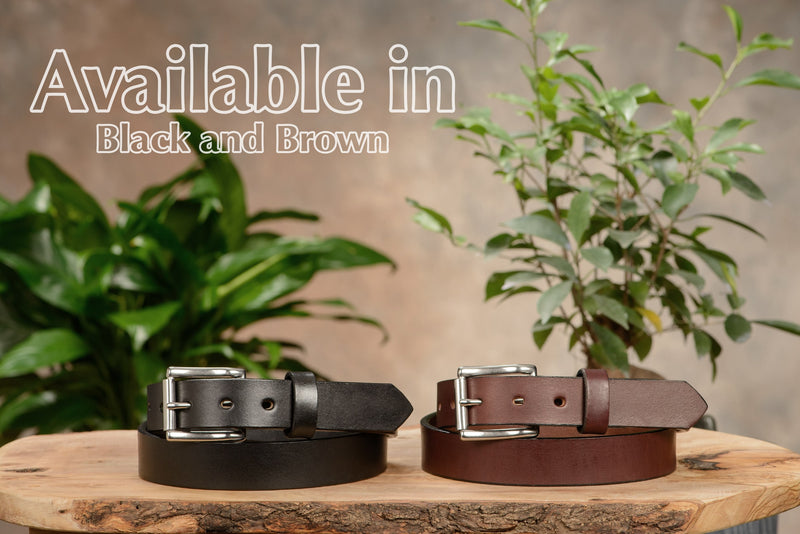 The Commander: Men's Brown Non Stitched Leather Belt 1.25" - Amish Made Belts