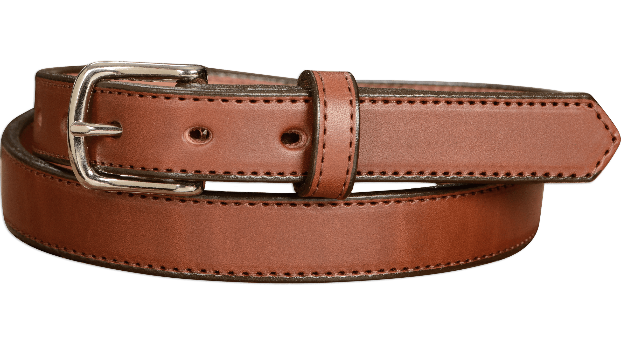 The Colt: Men's Medium Brown Stitched Leather Belt Petite Width 1.00 ...