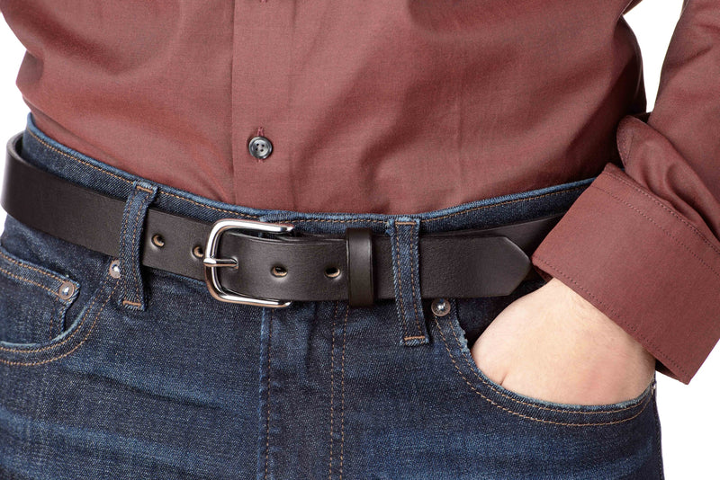 The Colt: Men's Black Non Stitched Leather Belt 1.25" - Amish Made Belts