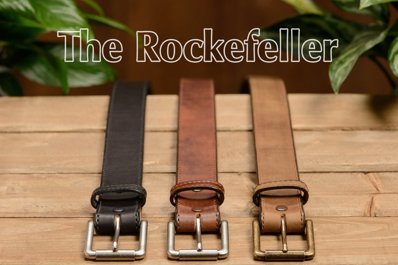 The Rockefeller: Brown Stitched Oil Tanned 1.50" - Amish Made Belts