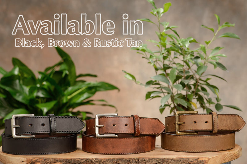 The Rockefeller: Brown Stitched Oil Tanned 1.50" - Amish Made Belts