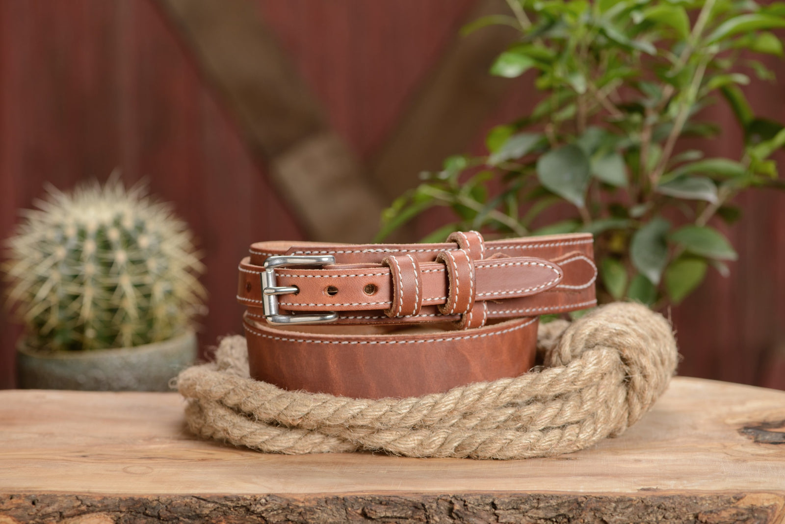 NWT JJ Winters Brown Leather Belt Small Kids main image 2