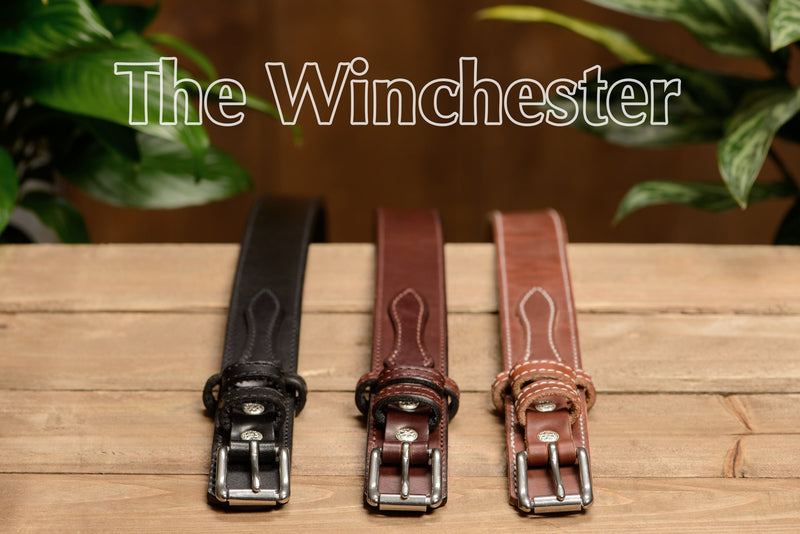 The Winchester: Black Stitched Ranger 1.50" - Amish Made Belts