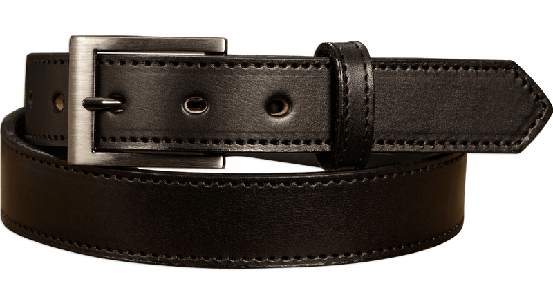 The Admiral: Men's Black Stitched Leather Belt 1.19" - Amish Made Belts