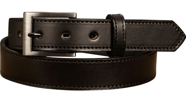 SPECIAL OFFER The Admiral: Black Stitched 1.19" - Amish Made Belts