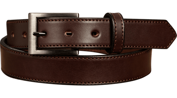 SPECIAL OFFER The Admiral: Brown Stitched 1.19" - Amish Made Belts