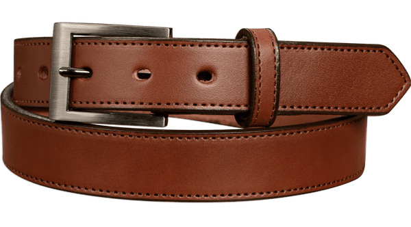 SPECIAL OFFER The Admiral: Medium Brown Stitched 1.19" - Amish Made Belts