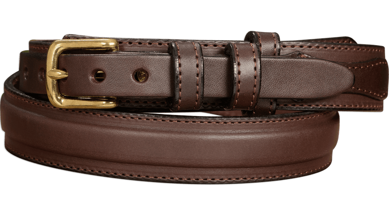 Men's Brown Stitched Ranger Leather Belt - The Walker 1.25 Men's Brown Stitched Ranger Leather Belt - The Walker 1.25