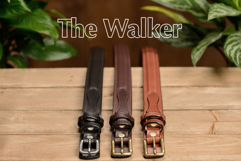 The Walker: Medium Brown Stitched Ranger 1.25" - Amish Made Belts
