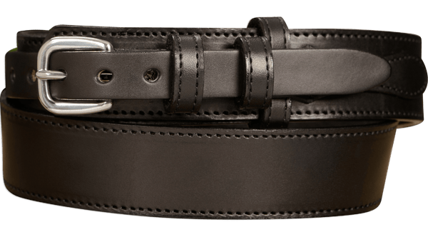 The Walker: Black Stitched Ranger 1.50" - Amish Made Belts