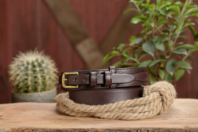 The Walker: Brown Stitched Ranger 1.50" - Amish Made Belts
