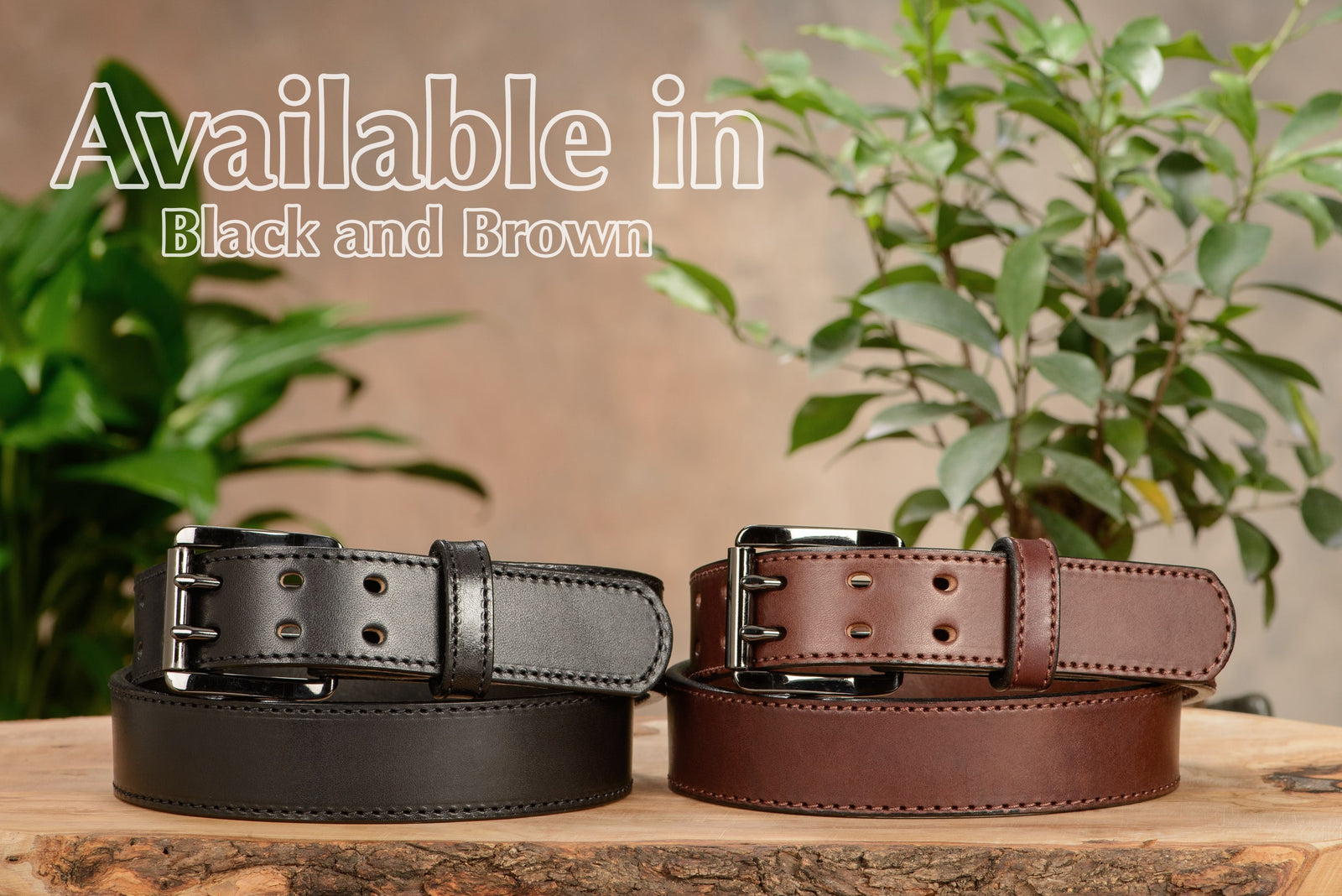 Dark Brown Leather popular Belt With Gun Metal Bandera Buckle