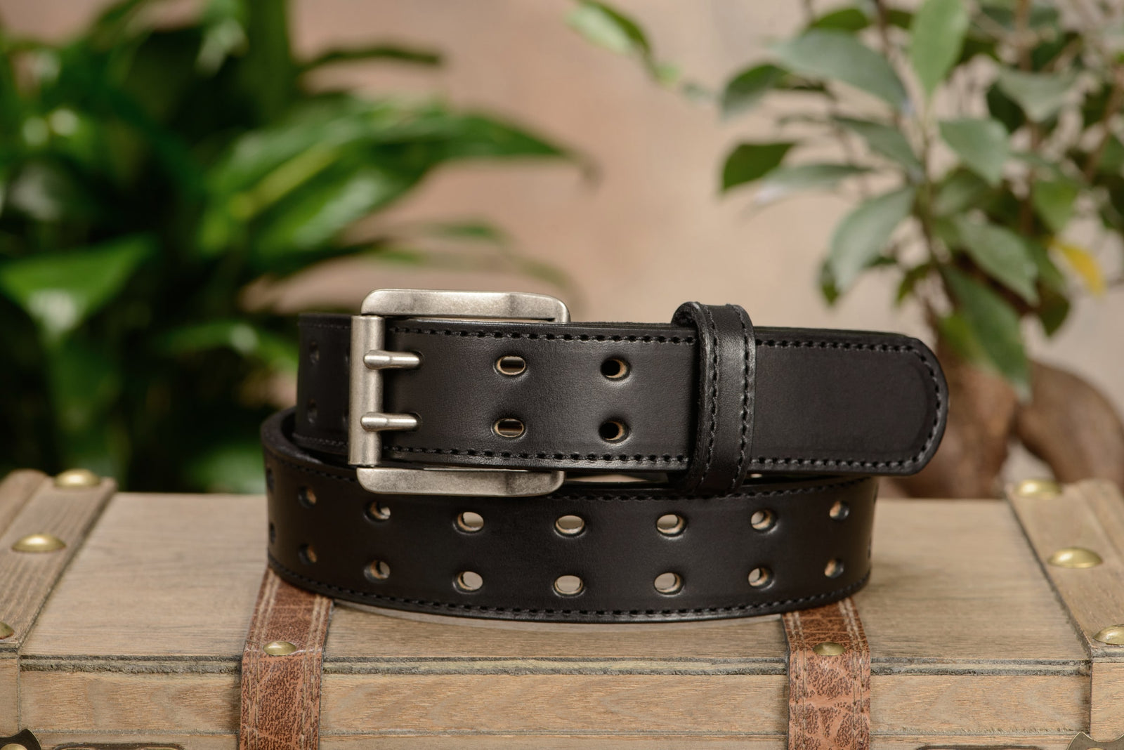 Popular Double Prong Leather Belt