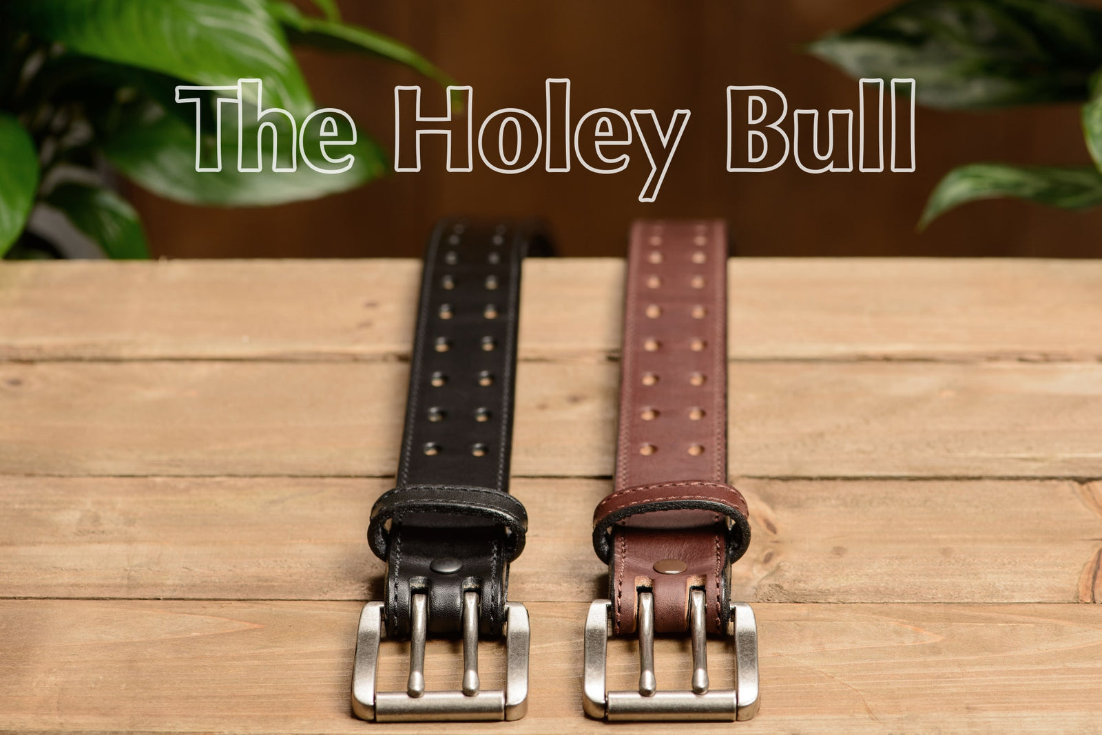 Black Leather Belt With Double Prong Gunmetal Buckle | 1.50