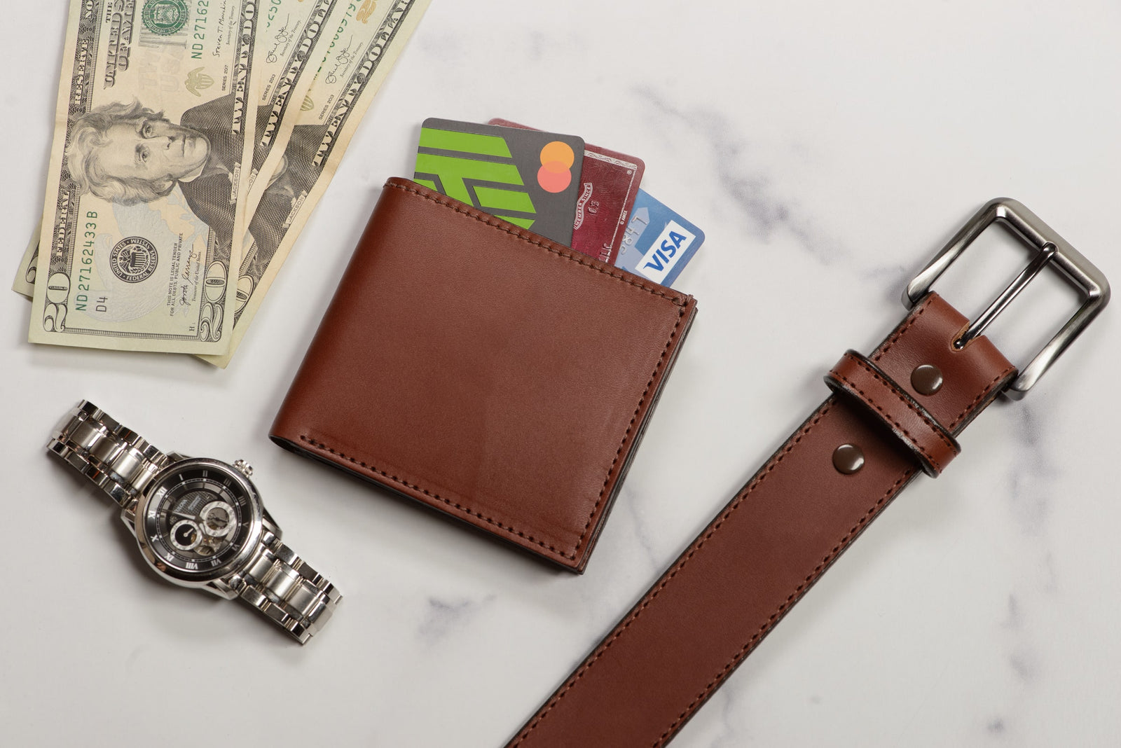 Daayim Men's Genuine Leather Wallet - 8 Card Slots, RFID Blocking, Bi-Fold, Brown Or Black - View #4