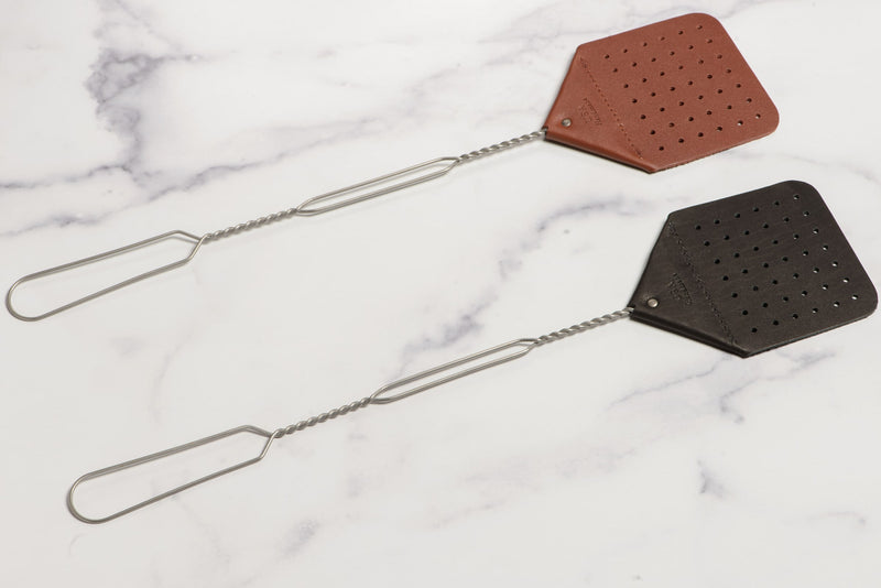 MXDCH Leather Fly Swatter With Long Wooden Handle Durable 381606