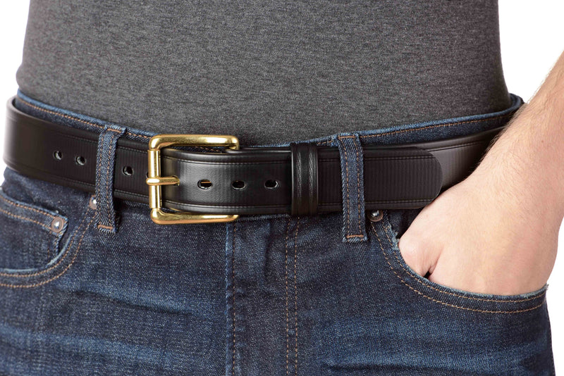 The Hercules Belt™ -  Black Max Thick With Brass Buckle 1.50" (H505BK) - Amish Made Belts
