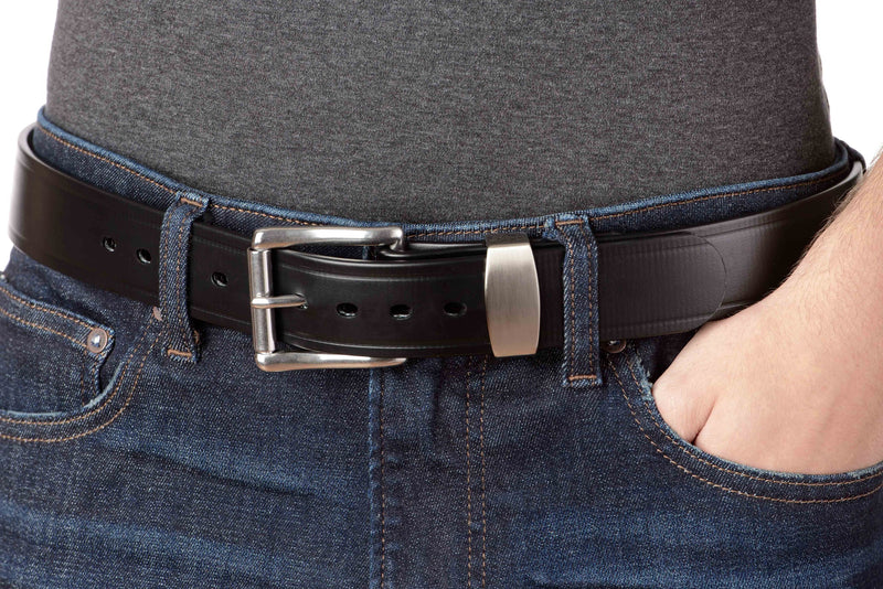 The Hercules Belt™ -  Black Max Thick With Stainless Buckle And Keeper 1.50" (H510BK) - Amish Made Belts