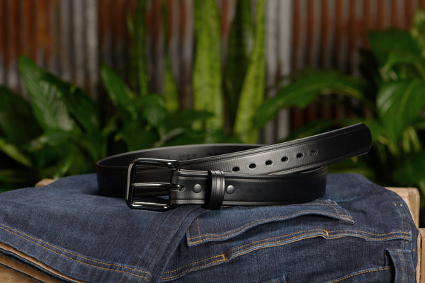 The Hercules Belt™ -  Black Max Thick With Gunmetal Buckle 1.50" (H550BK) - Amish Made Belts