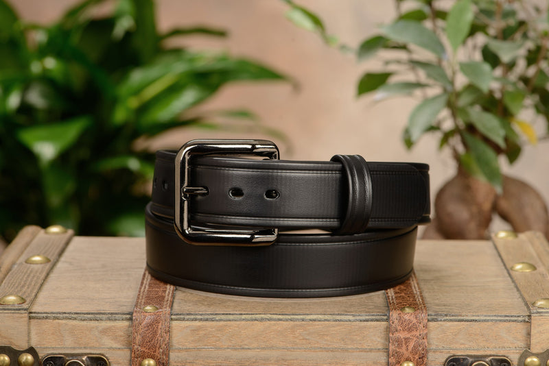 The Hercules Belt™ -  Black Max Thick With Gunmetal Buckle 1.50" (H550BK) - Amish Made Belts