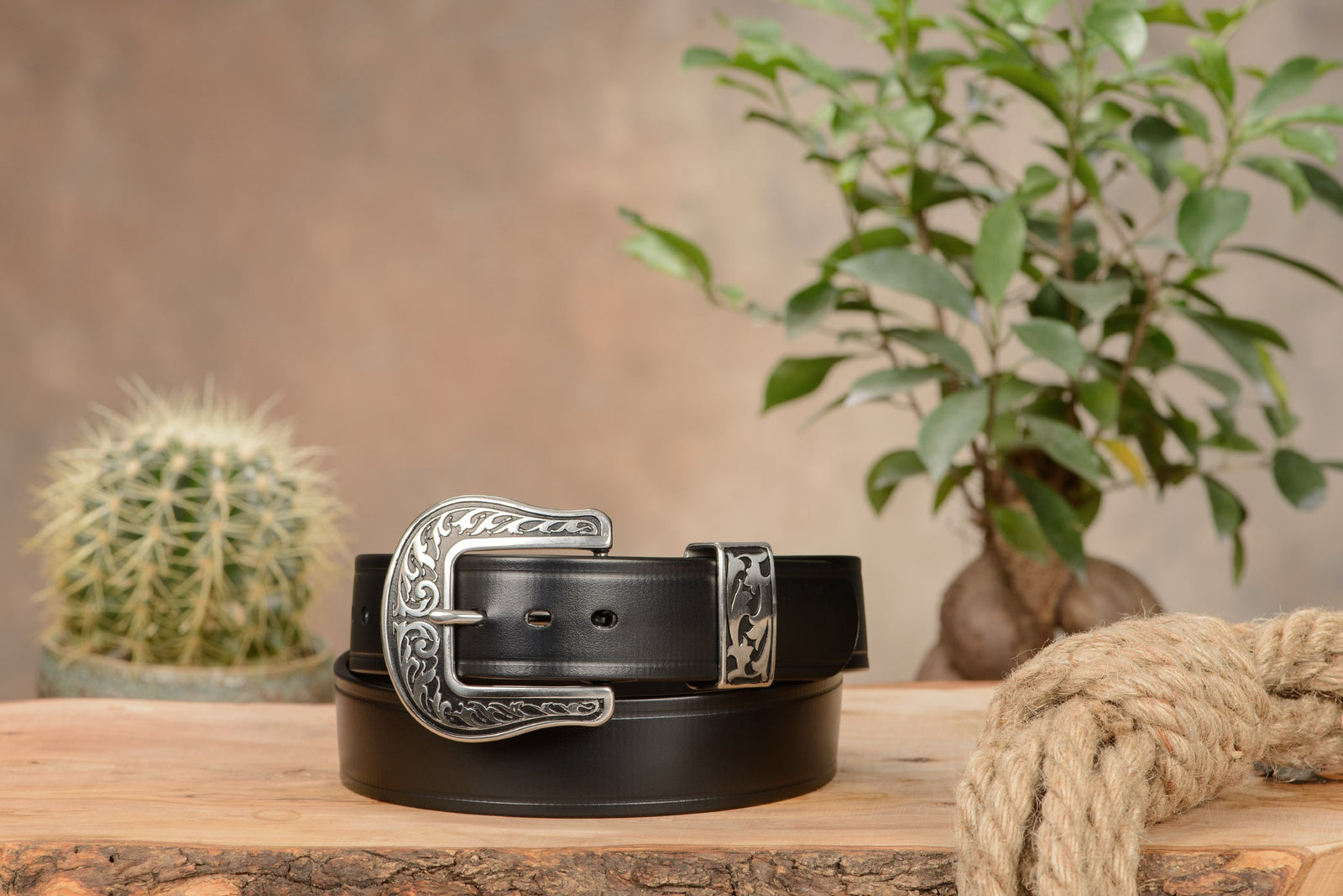 The Hercules Belt Black Max Thick With Western Buckle And Keeper 1. AmishMadeBelts
