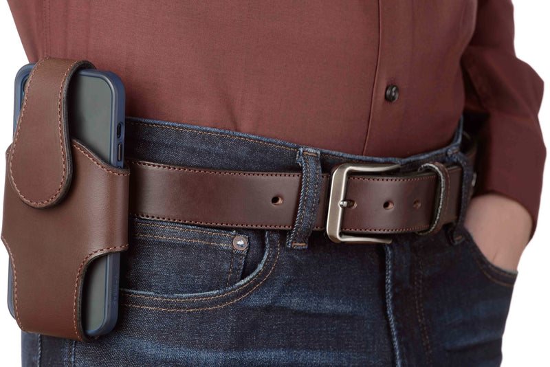 Brown Leather Vertical Cellphone Holster Case Brown Leather Vertical Cellphone Holster Case
